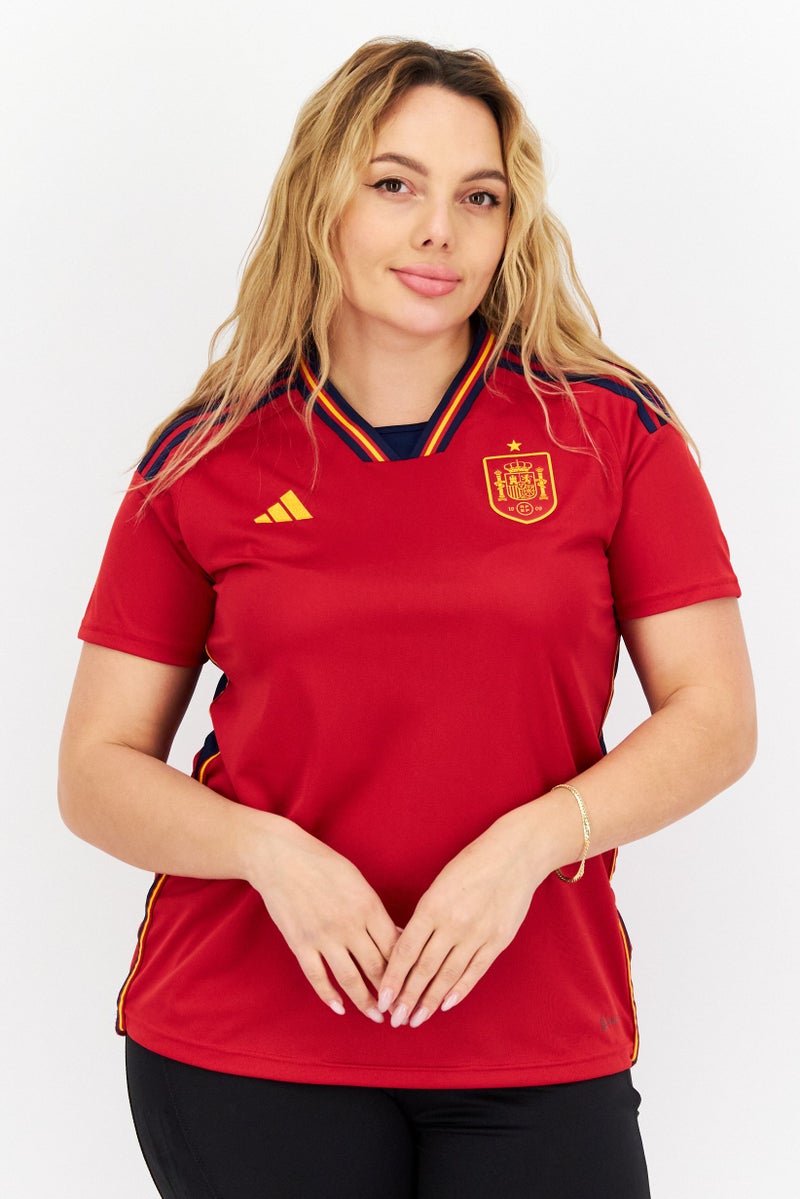 Adidas تي شيرت تدريب قصير الأكمام للنساء، أحمر - Image 1